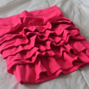 Hot pink ruffle high waist skirt!